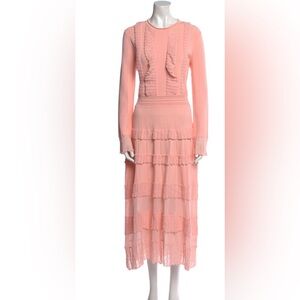 Lela Rose Peach Long Sleeve Dress